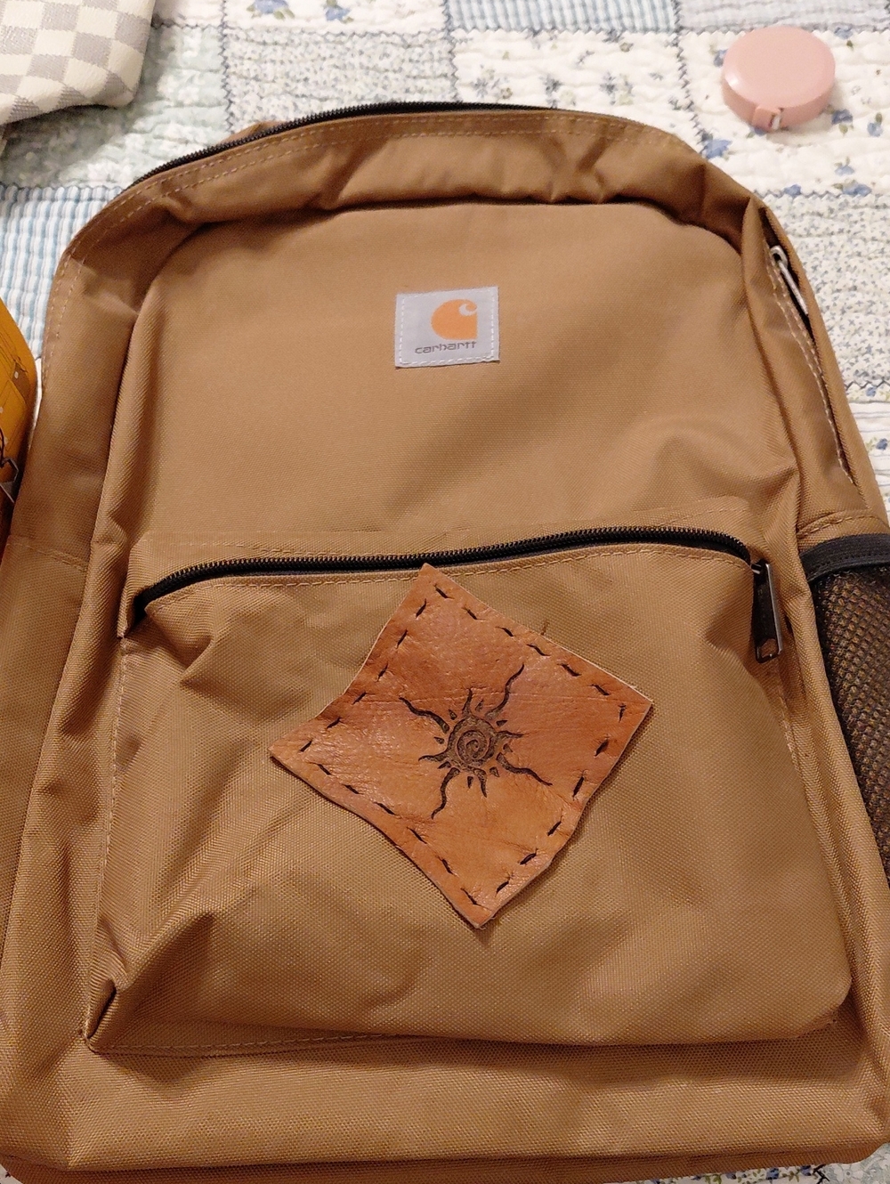 Carhartt Tan Brown Backpack with Front Patch